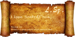 Lippe Szofrónia névjegykártya